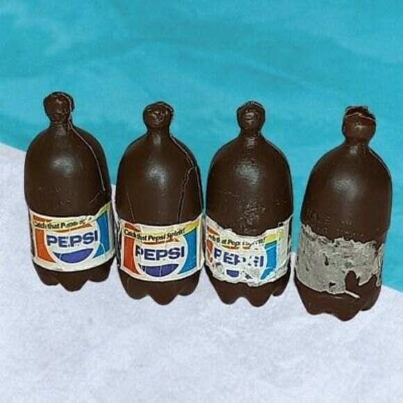 4 Vtg 1980s Arco Pepsi Cola Soda Miss Merry Supermarket Grocery Store Play Food - Picture 1 of 7